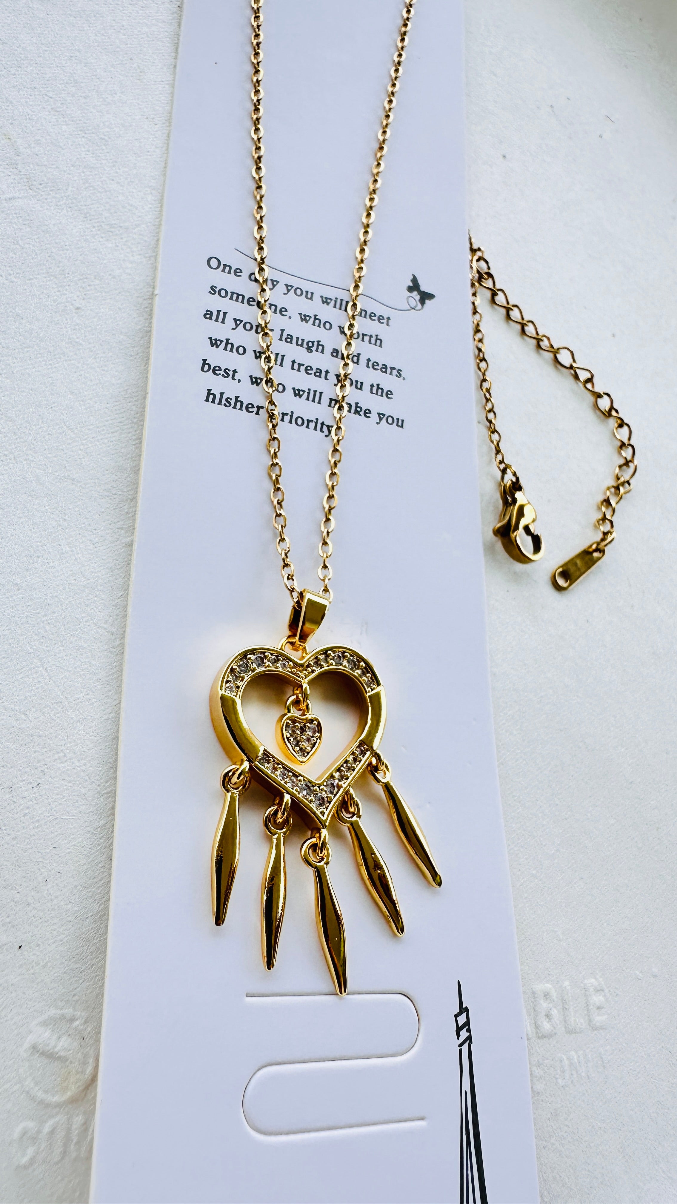 heart dreamcatcher necklace