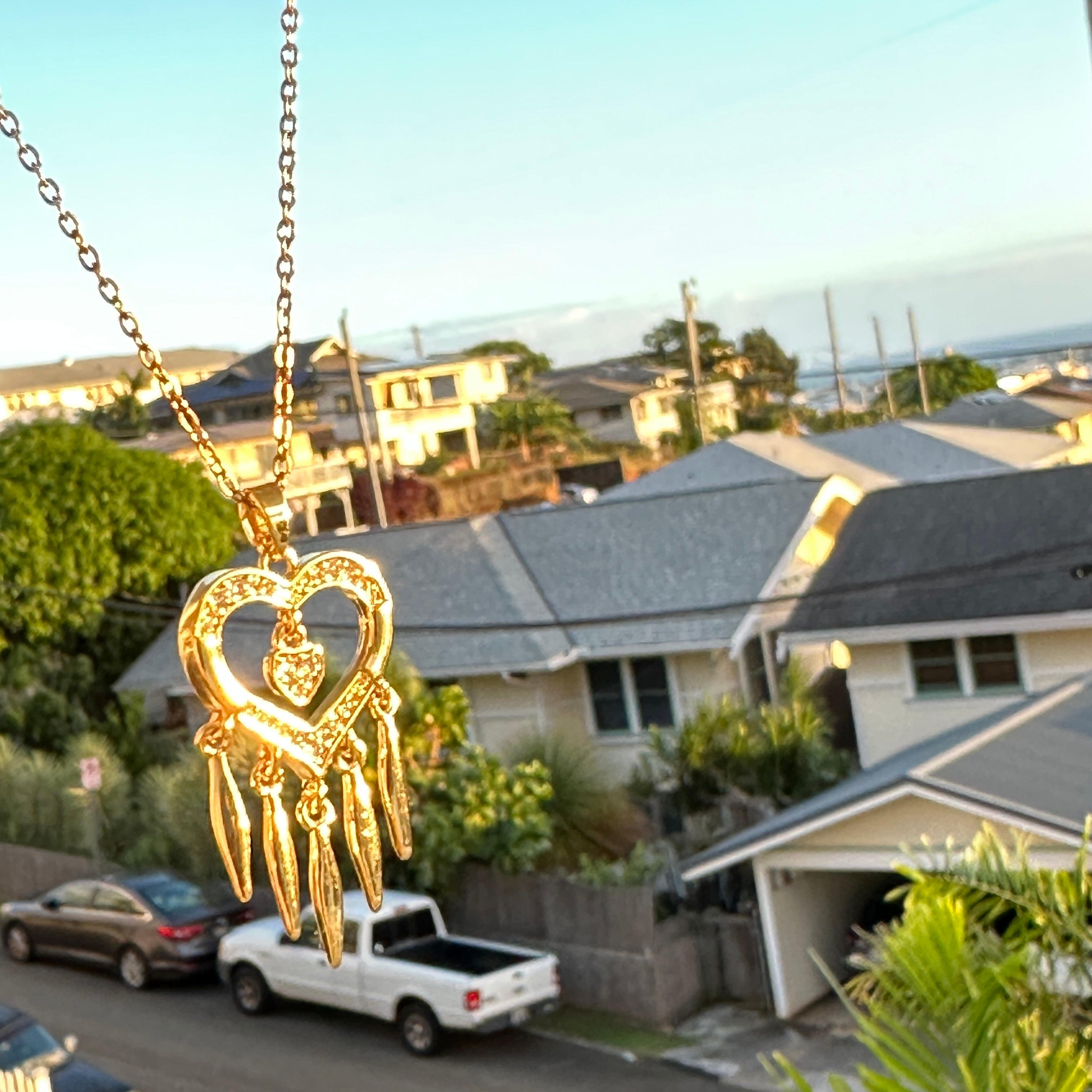 heart dreamcatcher necklace