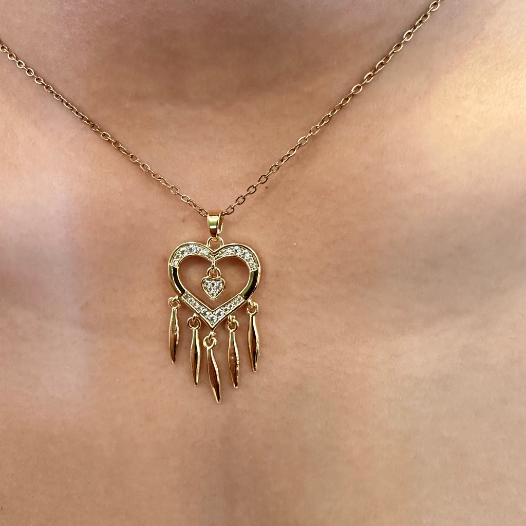 heart dreamcatcher necklace